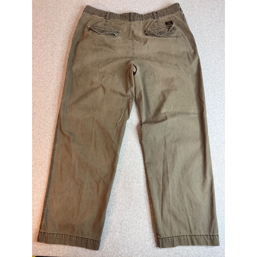 Ruffhewn Well Worn Mens 38x32 Olive Brown Cotton Twill Utility Workwear Pants